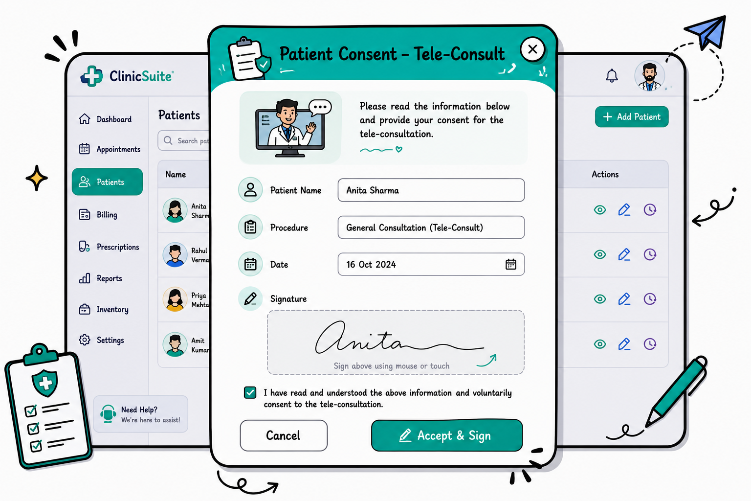 Paperless Patient Consent & Intake Documents